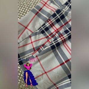 NY & Co. Blue, Red & White Plaid Whitney High-Waisted Pull-On Short 🇺🇸